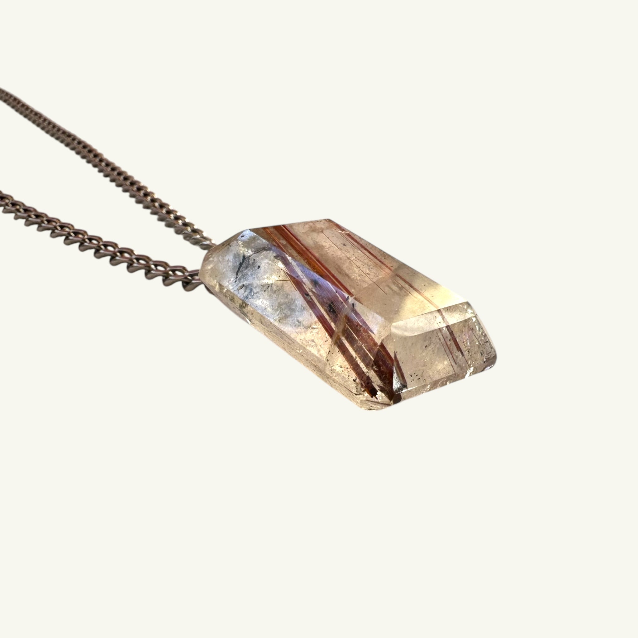 Collana quarzo rutilato 30x20 mm Sharifa Crystals